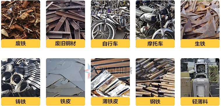 廢鐵粉碎機(jī)適用物料